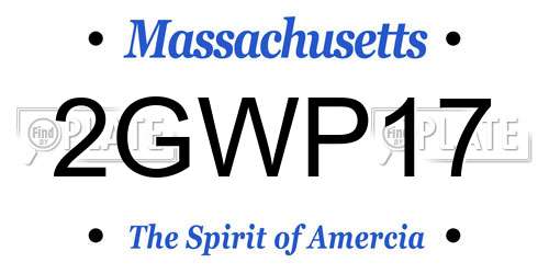 2GWP17 Massachusetts License Plate