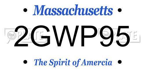 2GWP95 Massachusetts License Plate