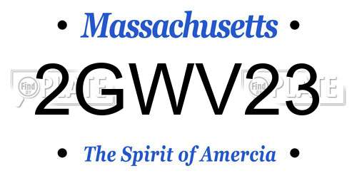 2GWV23 Massachusetts License Plate