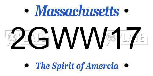 2GWW17 Massachusetts License Plate