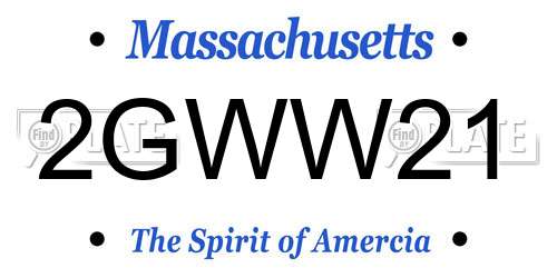 2GWW21 Massachusetts License Plate