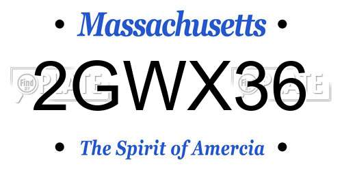 2GWX36 Massachusetts License Plate