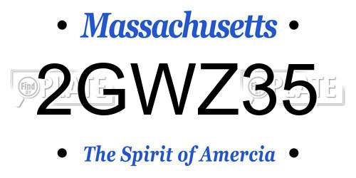 2GWZ35 Massachusetts License Plate