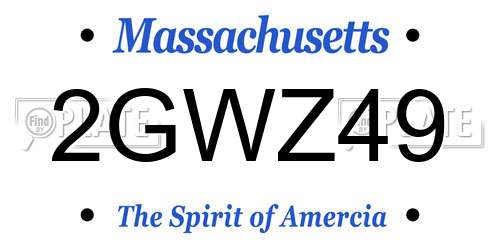 2GWZ49 Massachusetts License Plate