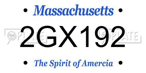 2GX192 Massachusetts License Plate