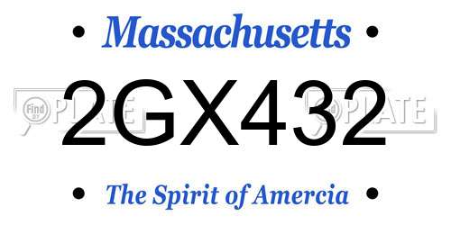 2GX432 Massachusetts License Plate