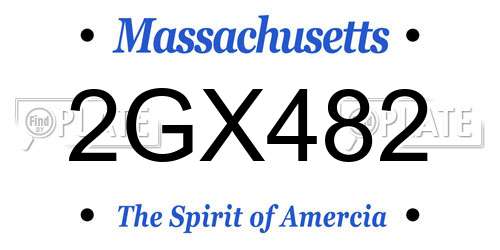 2GX482 Massachusetts License Plate