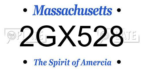 2GX528 Massachusetts License Plate