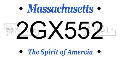 2GX552 Massachusetts License Plate