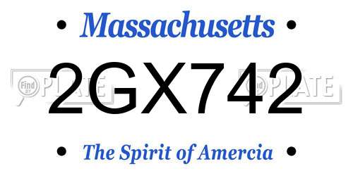 2GX742 Massachusetts License Plate