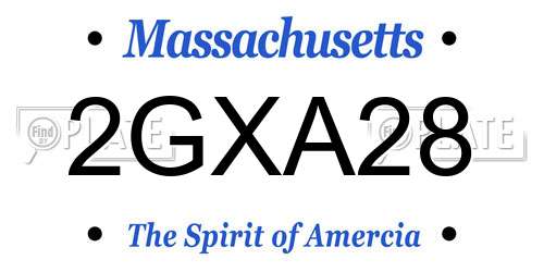 2GXA28 Massachusetts License Plate