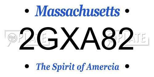 2GXA82 Massachusetts License Plate