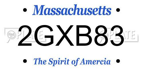 2GXB83 Massachusetts License Plate