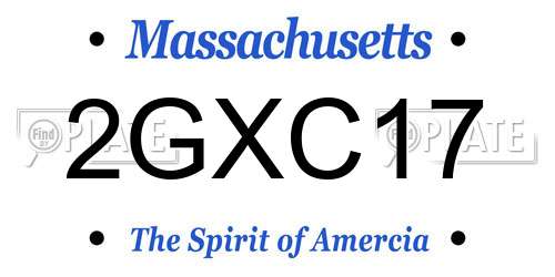 2GXC17 Massachusetts License Plate