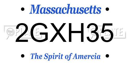 2GXH35 Massachusetts License Plate
