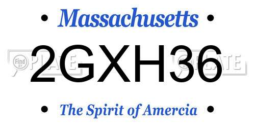 2GXH36 Massachusetts License Plate