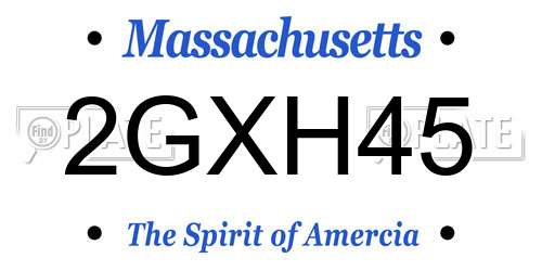2GXH45 Massachusetts License Plate