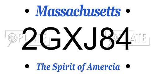 2GXJ84 Massachusetts License Plate