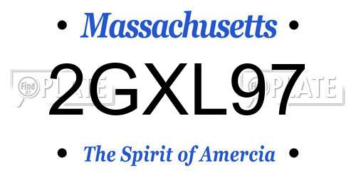 2GXL97 Massachusetts License Plate