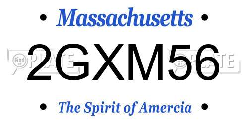 2GXM56 Massachusetts License Plate