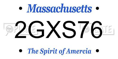 2GXS76 Massachusetts License Plate