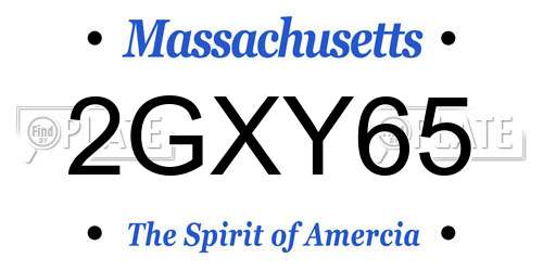 2GXY65 Massachusetts License Plate