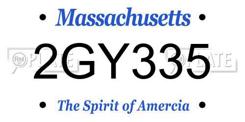 2GY335 Massachusetts License Plate