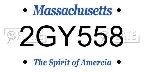 2GY558 Massachusetts License Plate