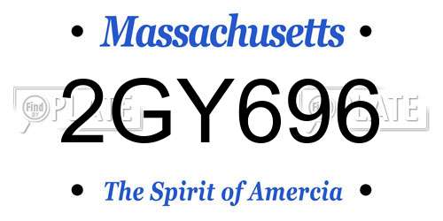 2GY696 Massachusetts License Plate