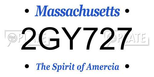 2GY727 Massachusetts License Plate