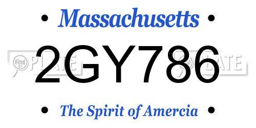2GY786 Massachusetts License Plate