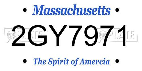 2GY7971 Massachusetts License Plate