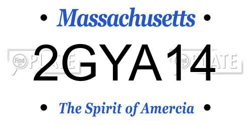 2GYA14 Massachusetts License Plate