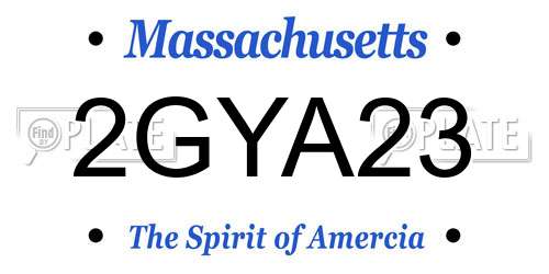 2GYA23 Massachusetts License Plate