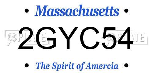 2GYC54 Massachusetts License Plate