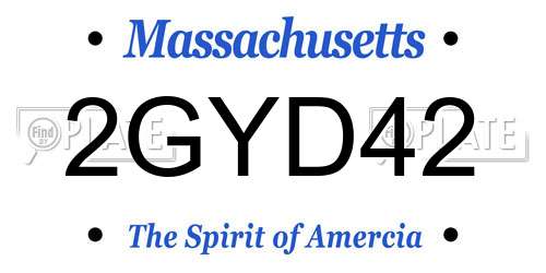2GYD42 Massachusetts License Plate