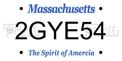 2GYE54 Massachusetts License Plate