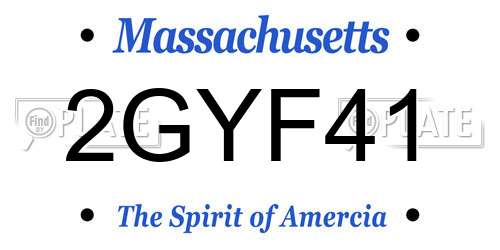 2GYF41 Massachusetts License Plate