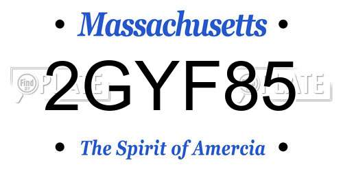 2GYF85 Massachusetts License Plate