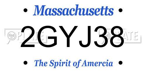 2GYJ38 Massachusetts License Plate