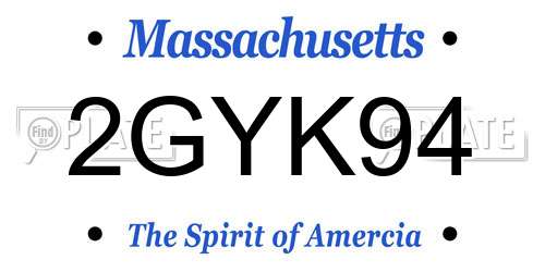 2GYK94 Massachusetts License Plate