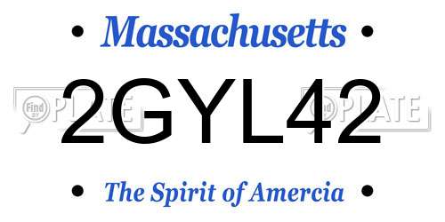 2GYL42 Massachusetts License Plate