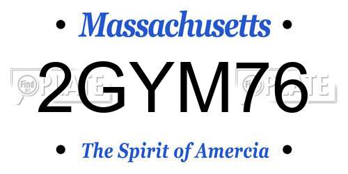 2GYM76 Massachusetts License Plate