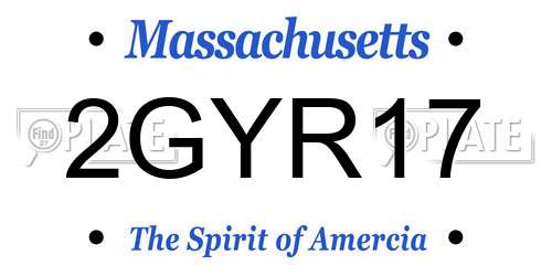 2GYR17 Massachusetts License Plate