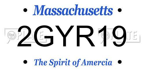 2GYR19 Massachusetts License Plate