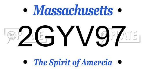 2GYV97 Massachusetts License Plate