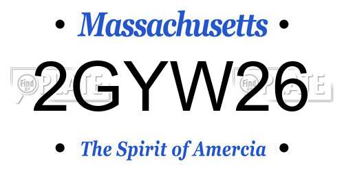 2GYW26 Massachusetts License Plate