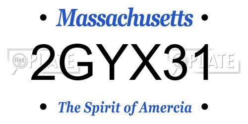 2GYX31 Massachusetts License Plate