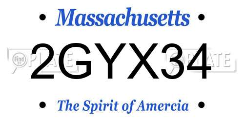 2GYX34 Massachusetts License Plate