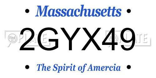 2GYX49 Massachusetts License Plate